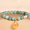 Fortune Jewel Blue Jade Peace Buckle Pearl Beads Prosperity Bracelet