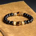 Fortune Jewel Black Obsidian Beads Sectional Tiger Eye Stone Purification Bracelet