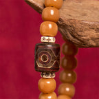 Fortune Jewel Tibetan Bodhi Seed Dzi Bead Keep Away Evil Spirits Bracelet