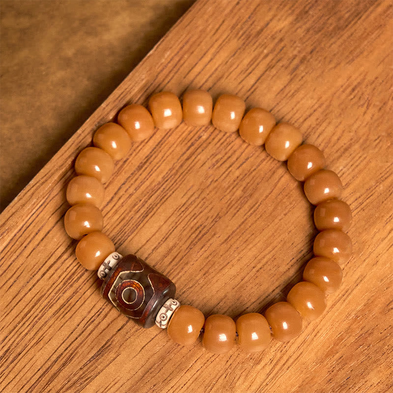 Fortune Jewel Tibetan Bodhi Seed Dzi Bead Keep Away Evil Spirits Bracelet