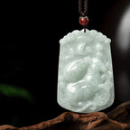Fortune Jewel Natural Jade 12 Chinese Zodiac Abundance Amulet Pendant Necklace Fortune Jewel