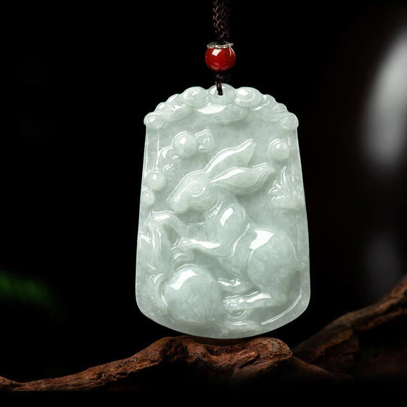 Fortune Jewel Natural Jade 12 Chinese Zodiac Abundance Amulet Pendant Necklace Fortune Jewel