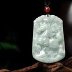 Fortune Jewel Natural Jade 12 Chinese Zodiac Abundance Amulet Pendant Necklace Fortune Jewel