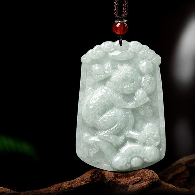 Fortune Jewel Natural Jade 12 Chinese Zodiac Abundance Amulet Pendant Necklace Fortune Jewel