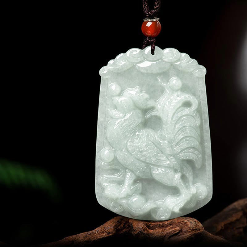 Fortune Jewel Natural Jade 12 Chinese Zodiac Abundance Amulet Pendant Necklace Fortune Jewel