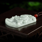 Fortune Jewel Natural Jade 12 Chinese Zodiac Abundance Amulet Pendant Necklace Fortune Jewel