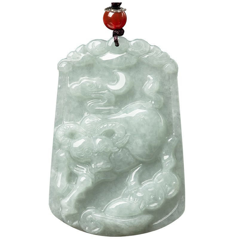 Fortune Jewel Natural Jade 12 Chinese Zodiac Abundance Amulet Pendant Necklace Fortune Jewel