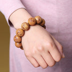 Fortune Jewel Carving Sandalwood Dragon Keep Away Evil Spirits Bracelet