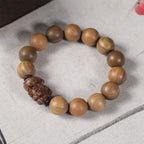 Fortune Jewel Green Sandalwood Pixiu Attract Wealth Bracelet