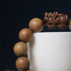 Fortune Jewel Green Sandalwood Pixiu Attract Wealth Bracelet