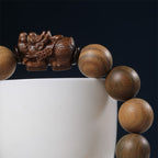 Fortune Jewel Green Sandalwood Pixiu Attract Wealth Bracelet