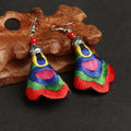 Fortune Jewel Handmade Colorful Yi Embroidery Harmony Earrings