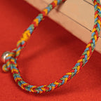 Fortune Jewel 925 Sterling Silver Eight Thread Peace Knot Colorful Rope Luck Braided Bracelet