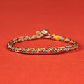 Fortune Jewel 925 Sterling Silver Eight Thread Peace Knot Colorful Rope Luck Braided Bracelet