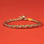 Fortune Jewel 925 Sterling Silver Eight Thread Peace Knot Colorful Rope Luck Braided Bracelet