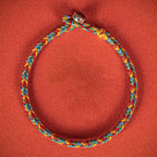 Fortune Jewel 925 Sterling Silver Eight Thread Peace Knot Colorful Rope Luck Braided Bracelet