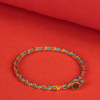 Fortune Jewel 925 Sterling Silver Eight Thread Peace Knot Colorful Rope Luck Braided Bracelet