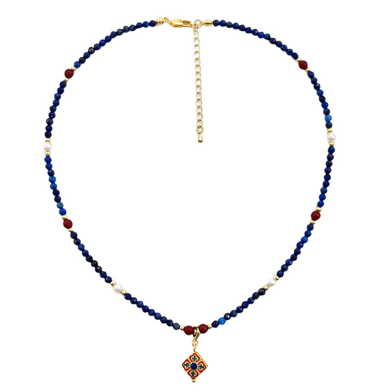 Fortune Jewel Lazurite Pearl Positive Necklace Pendant