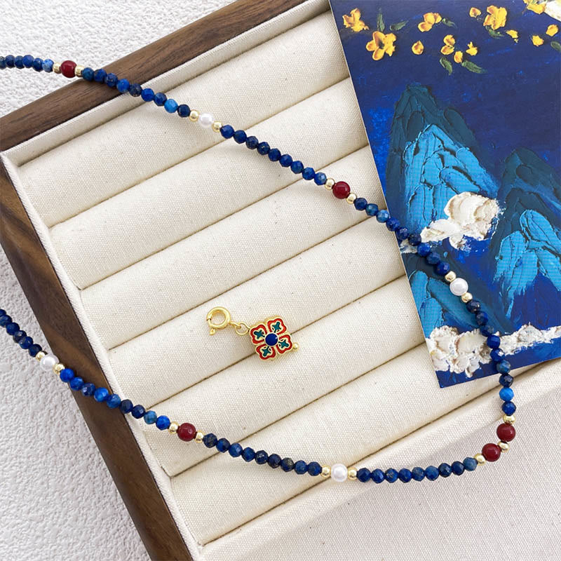 Fortune Jewel Lazurite Pearl Positive Necklace Pendant