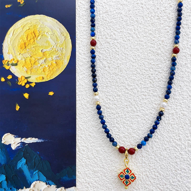 Fortune Jewel Lazurite Pearl Positive Necklace Pendant