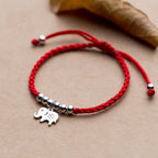 Fortune Jewel 925 Sterling Silver Beads Snowflake Elephant Red String Luck Bracelet