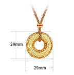 Buddha Stones Copper Coin Pattern Peace Buckle Copper Auspicious Necklace Pendant