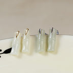 Fortune Jewel Bamboo Hetian Jade 925 Sterling Silver Leaf Wealth Earrings