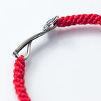 Fortune Jewel Retro 925 Sterling Silver Ruyi As One Wishes Red String Braided Luck Bracelet