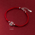 Fortune Jewel 925 Sterling Silver Hollow Copper Coin Luck String Bracelet
