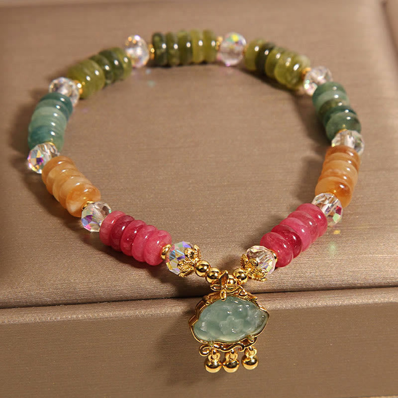 Fortune Jewel Colorful Abacus Beads Auspicious Cloud Tourmaline Positive Bracelet