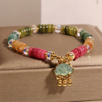 Fortune Jewel Colorful Abacus Beads Auspicious Cloud Tourmaline Positive Bracelet