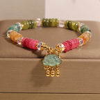 Fortune Jewel Colorful Abacus Beads Auspicious Cloud Tourmaline Positive Bracelet