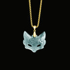 Fortune Jewel Fox Mask Jade Titanium Steel Necklace Luck Pendant