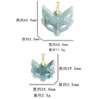 Fortune Jewel Fox Mask Jade Titanium Steel Necklace Luck Pendant