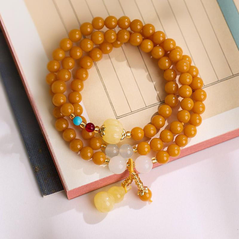 Fortune Jewel Amber Gourd Multilayer Confidence Bracelet