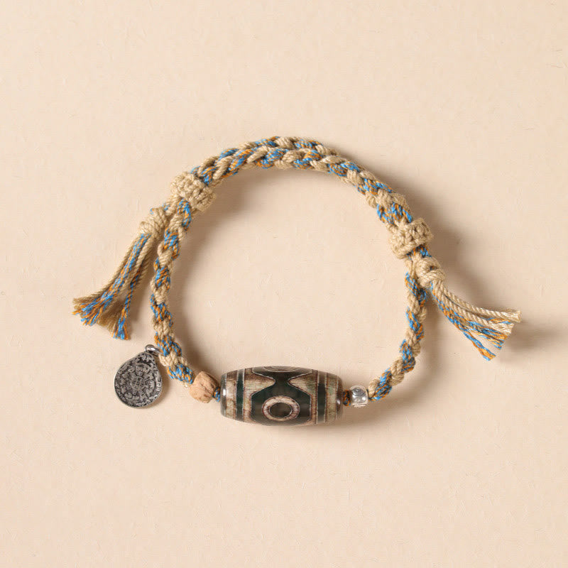 Fortune Jewel "May Blessings Protect Your Journey" Dzi Bead Bracelet Includes Gift Message Card - Fortune Jewel