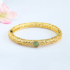 Buddha Stones Cloud Pattern Jade Copper Luck Bracelet Bangle 2.36 IN (60 MM)