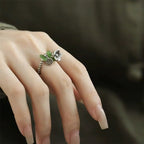 Fortune Jewel Flower Pattern Copper Alloy Luck Elastic Rope Ring