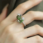 Fortune Jewel Flower Pattern Copper Alloy Luck Elastic Rope Ring