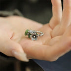 Fortune Jewel Flower Pattern Copper Alloy Luck Elastic Rope Ring