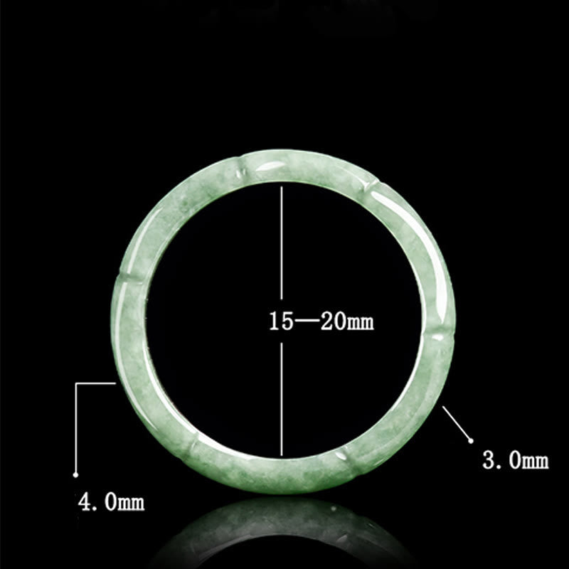 Fortune Jewel Natural Bamboo Design Jade Abundance Ring