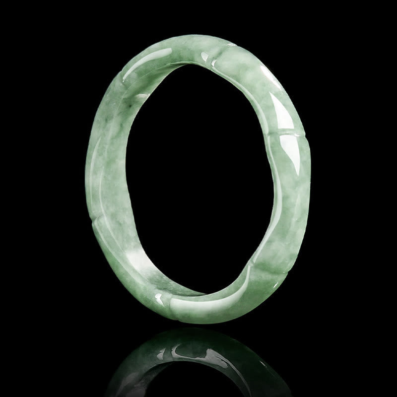 Fortune Jewel Natural Bamboo Design Jade Abundance Ring