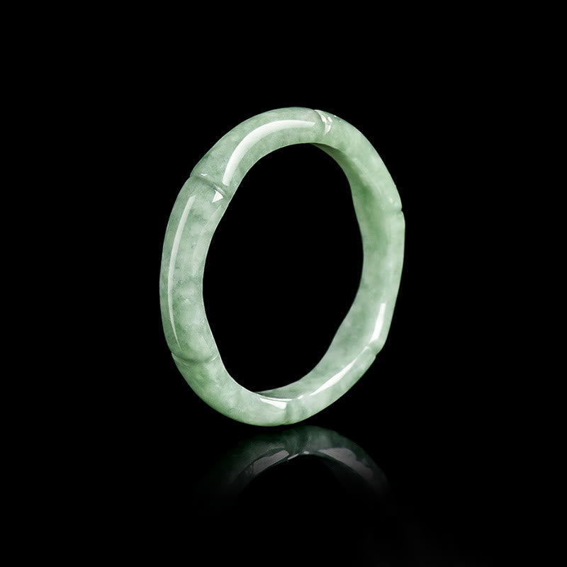 Fortune Jewel Natural Bamboo Design Jade Abundance Ring