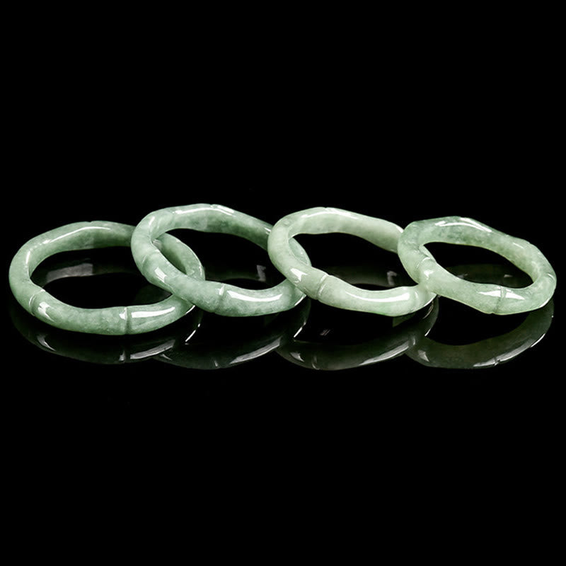 Fortune Jewel Natural Bamboo Design Jade Abundance Ring