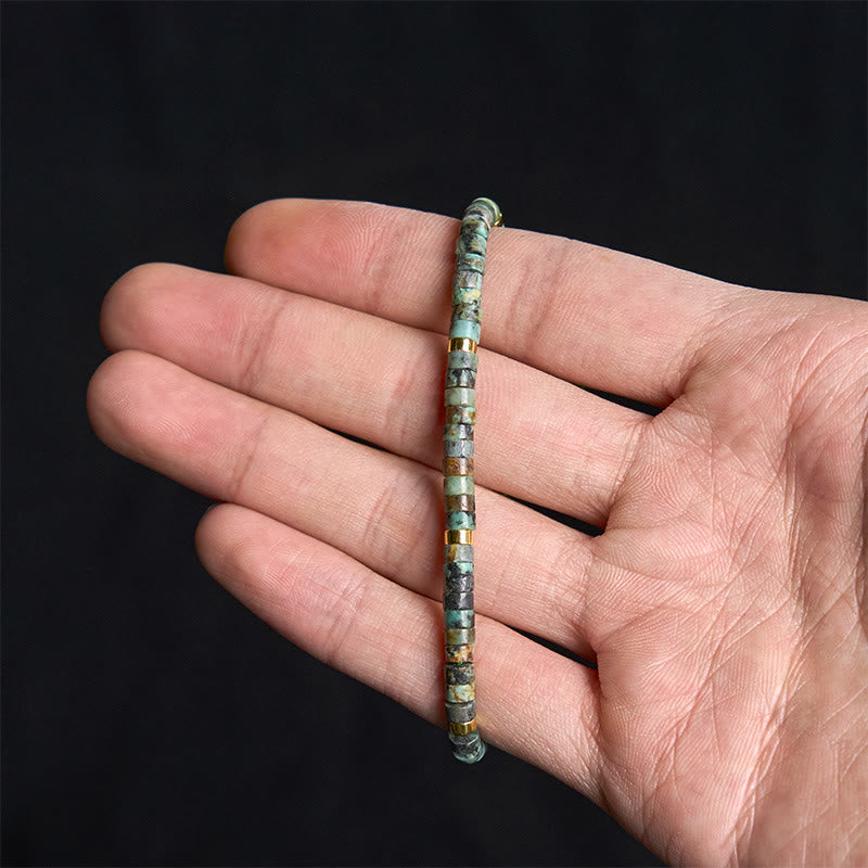 Buddha Stones Turquoise Purification Spacer Bead Bracelet