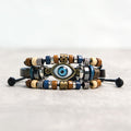 Fortune Jewel Tibetan Evil Eye Leather Adjustable Protection Bracelet