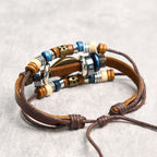 Fortune Jewel Tibetan Evil Eye Leather Adjustable Protection Bracelet