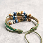 Fortune Jewel Tibetan Evil Eye Leather Adjustable Protection Bracelet