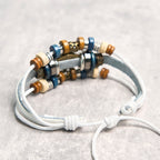 Fortune Jewel Tibetan Evil Eye Leather Adjustable Protection Bracelet