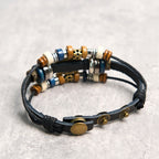 Fortune Jewel Tibetan Evil Eye Leather Adjustable Protection Bracelet